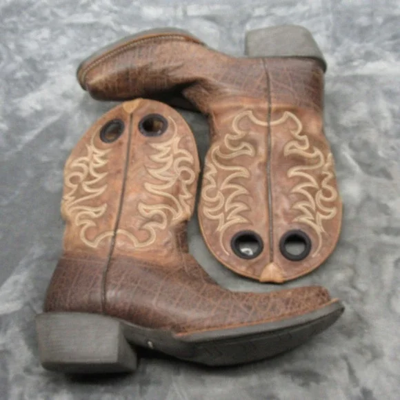 Cody James Western Boots Mens 13 D Brown Leather Square Toe Exotic Faux Elephant - Picture 12 of 16
